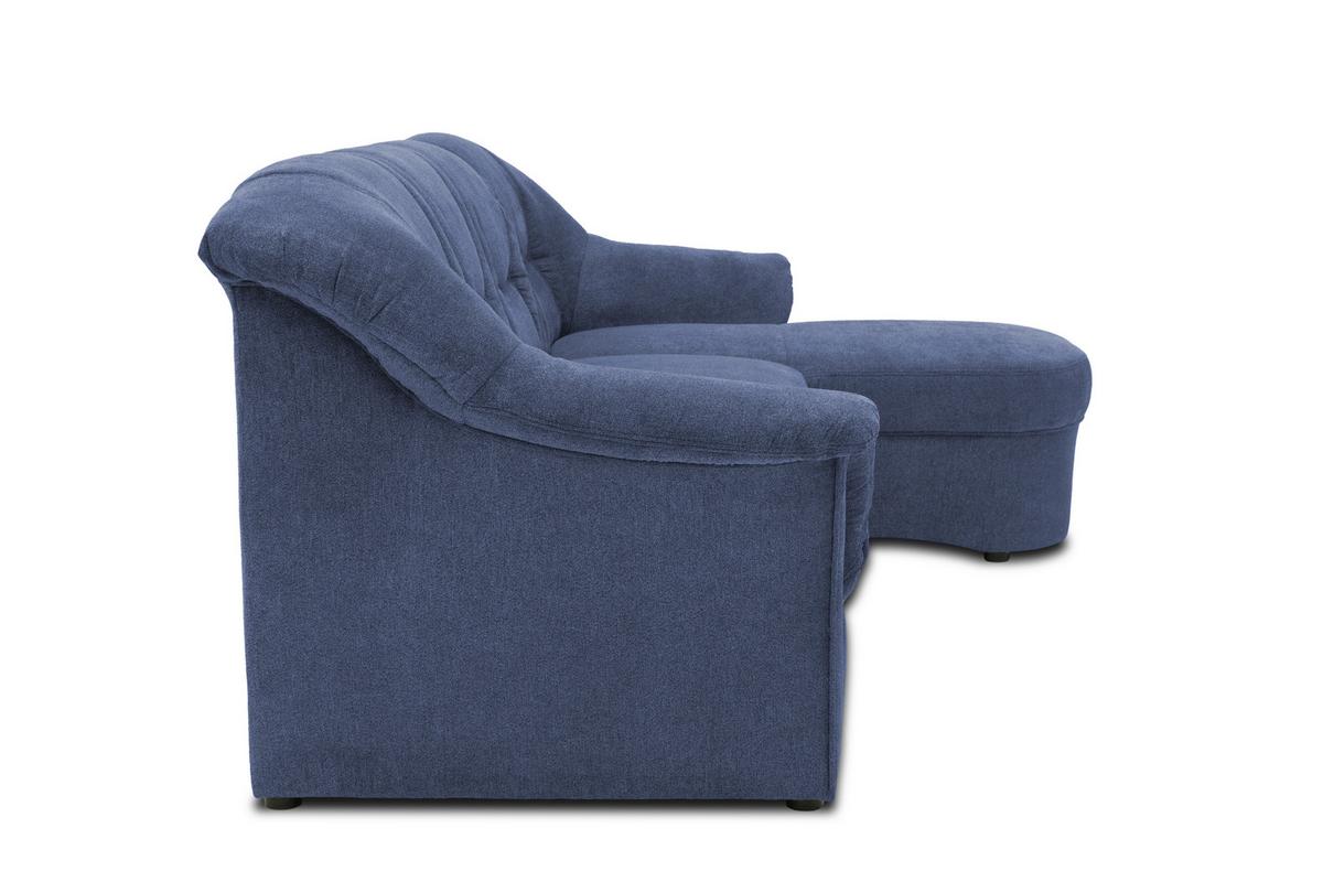 Ecksofa mit Schlaffunktion Sarafina Dunkelblau 232x146 cm - Schwarz/Dunkelblau, KONVENTIONELL, Textil (232/146cm) - MID.YOU