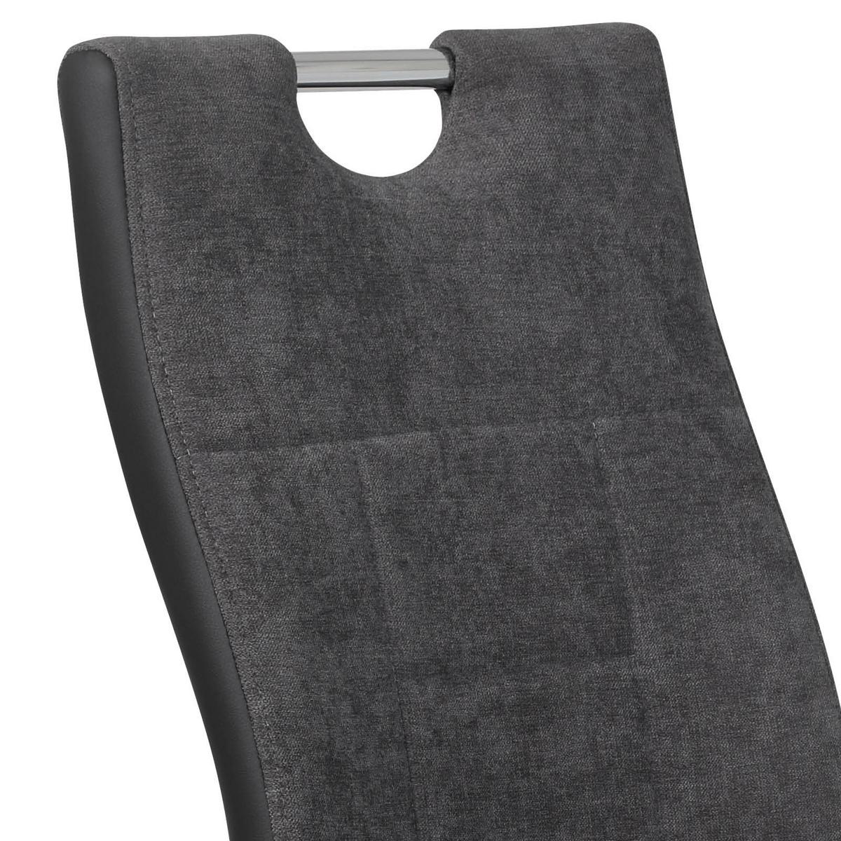 Schwingstuhl Alina S Anthrazit Gepolstert 4er-Set - Chromfarben/Anthrazit, MODERN, Textil/Metall (43/98/59cm) - MID.YOU
