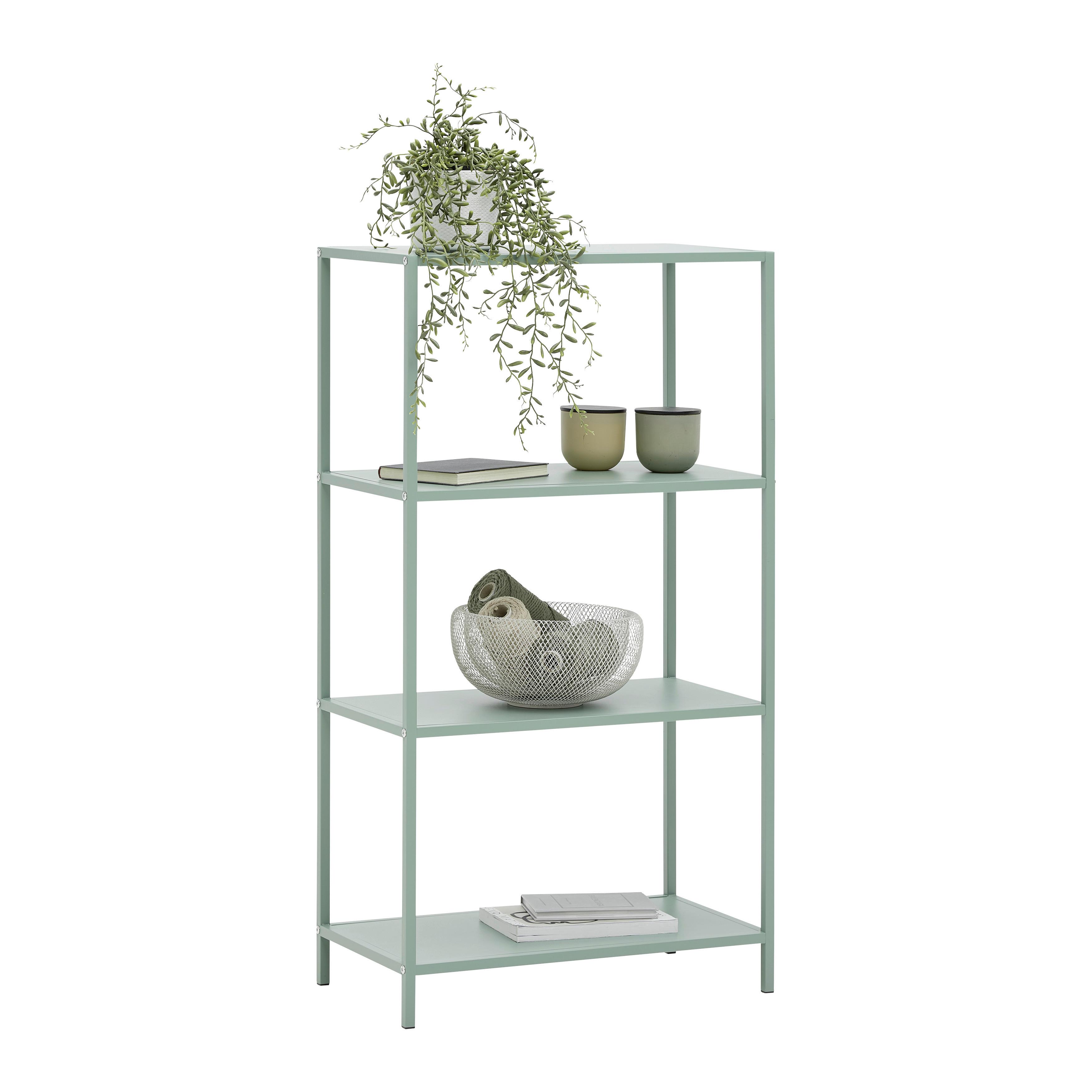 Regál HAVANNA, zelená - zelená, Modern, kov/kompozitné drevo (60/113/33cm) - Mömax