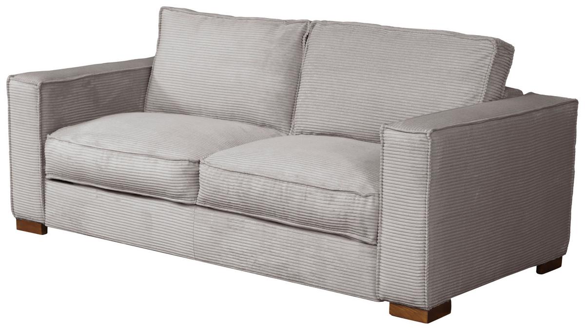 Schlafsofa Texas Hellgrau Cord, B: 203 Cm - Dunkelbraun/Hellgrau, Design, Textil (203/85/99cm) - MID.YOU