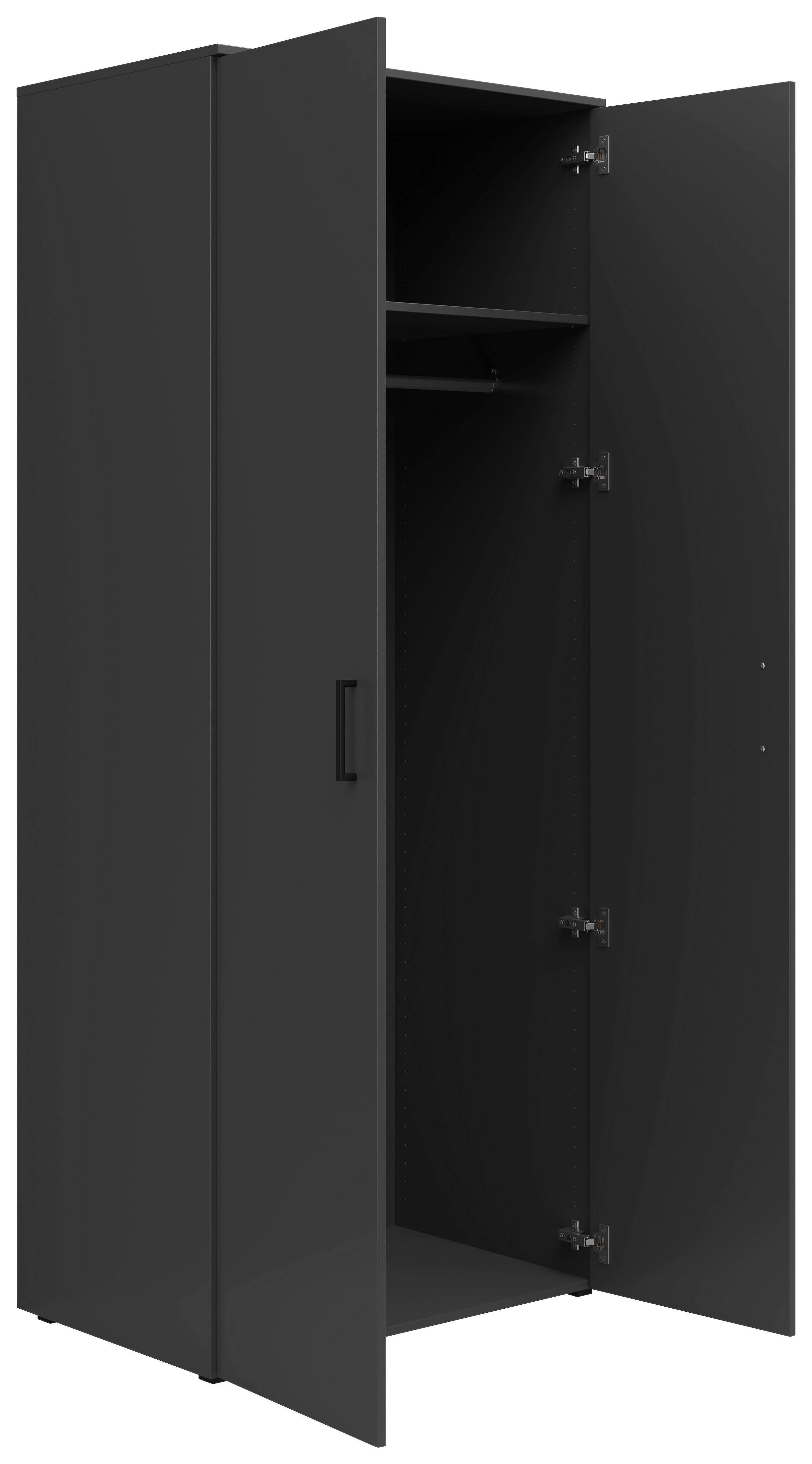 SKRIŇA MULTI 2 DOORS, S588-REG - čierna/grafitová, Modern, kompozitné drevo/plast (80/195/52cm)