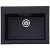 Spüle Respekta Ohio Kunststein Bxt: 66x50 cm - Schwarz, Trend, Glas/Kunststoff (66/21/50cm) - Respekta