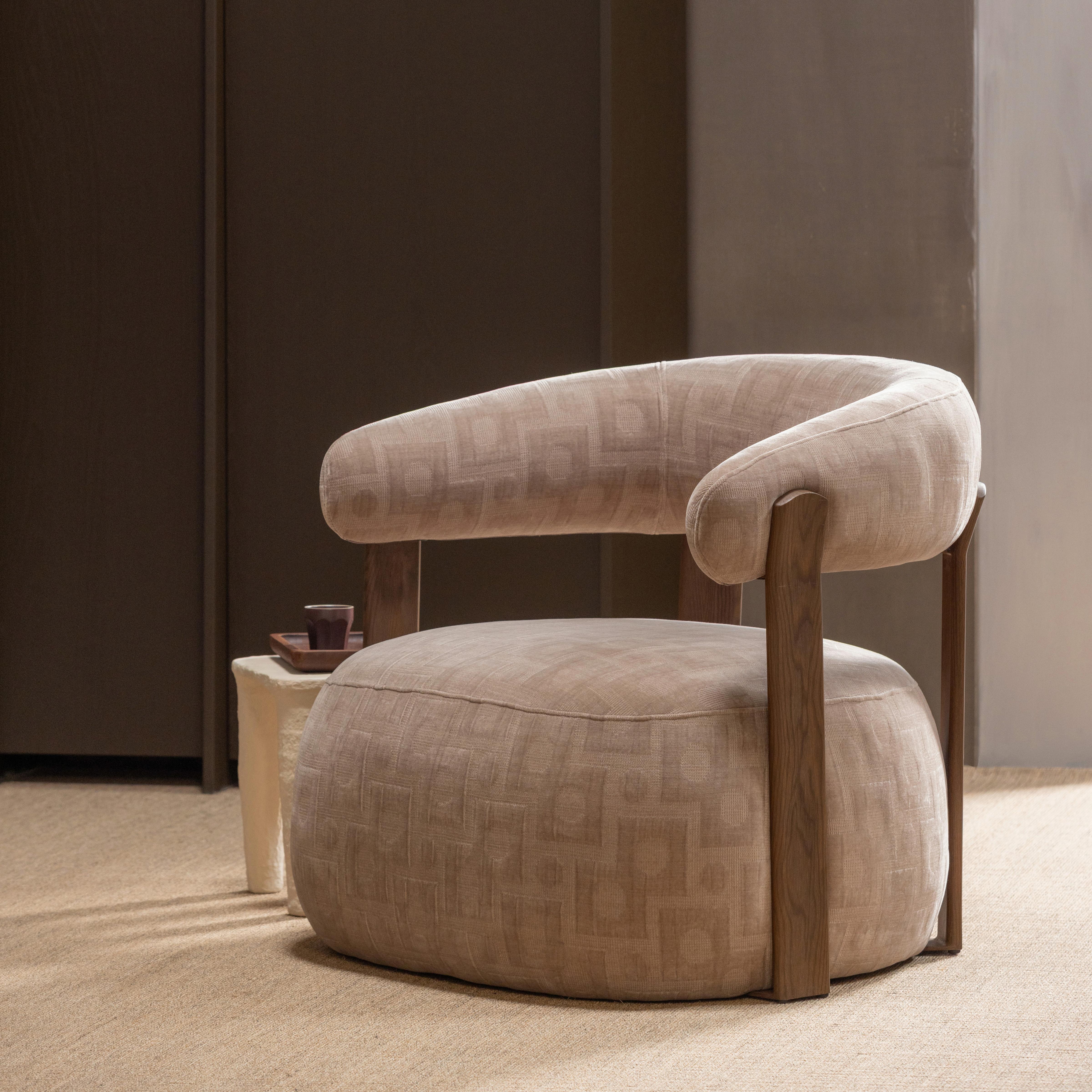 SESSEL Foon Sandfarben B: 82cm - Sandfarben/Schwarz, MODERN, Holz/Textil (82/78/73cm) - Livetastic