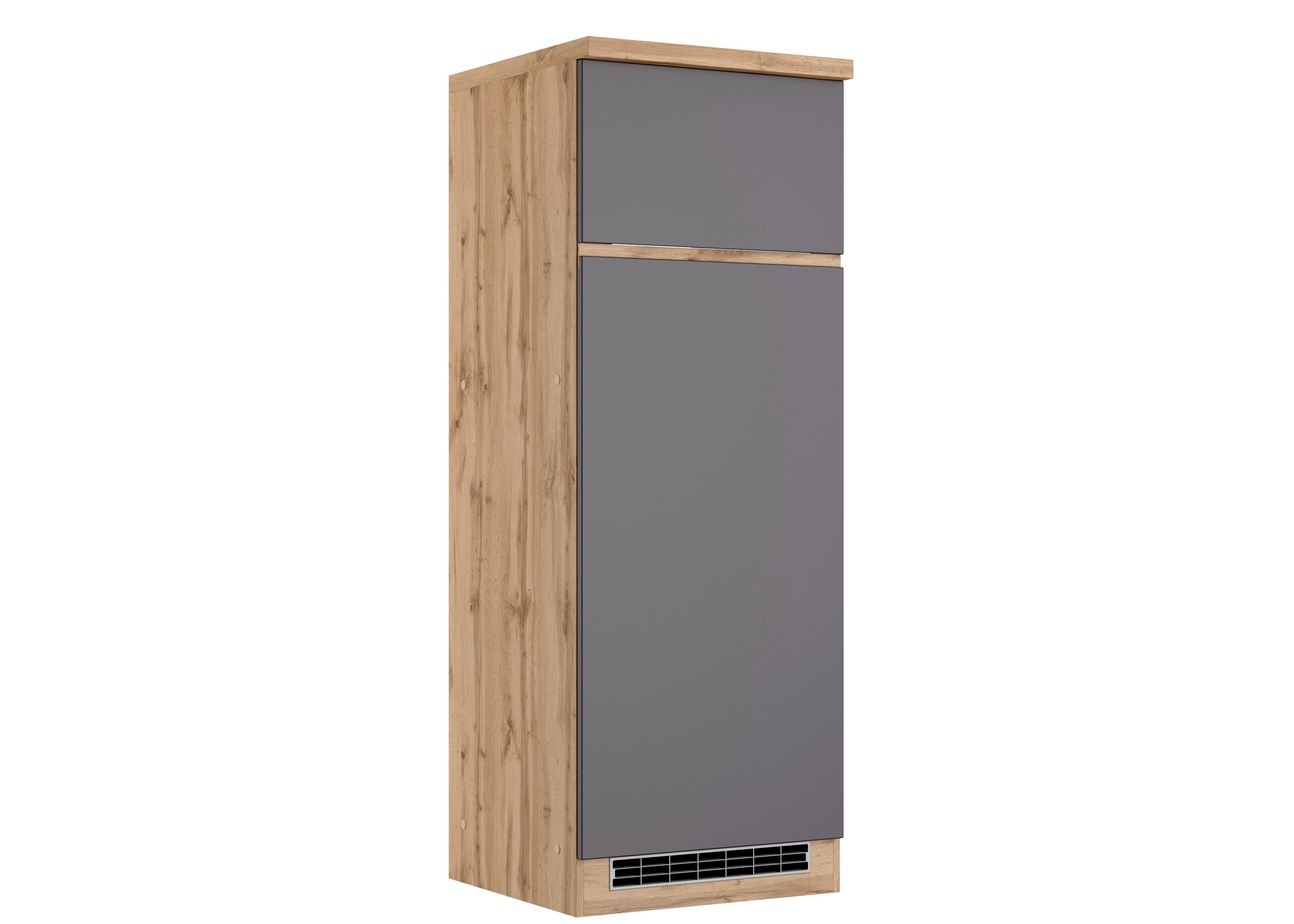Kühlschrank-Umbauschrank Turin 60 cm Grau/Wotaneiche Dekor