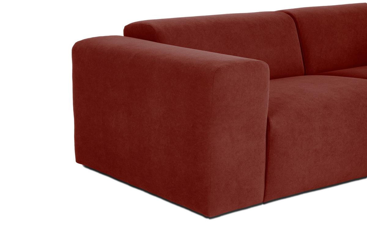 3-sitzer-sofa Manne Rostfarben B: 266 Cm - Rostfarben/Schwarz, Design, Textil (266/76/116cm) - MID.YOU