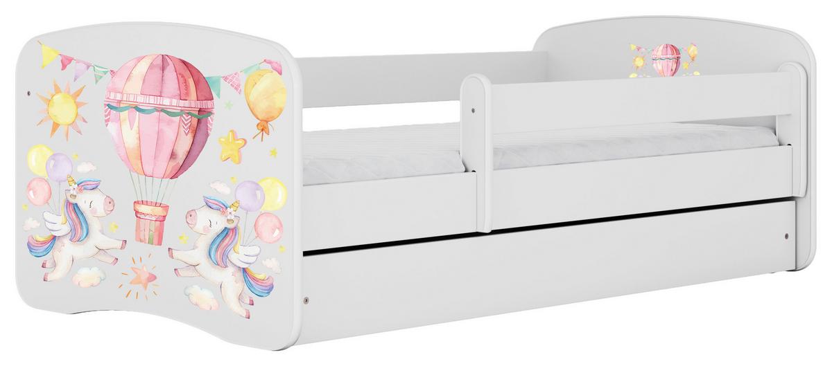 Kinder-/Juniorbett Babydreams Inkl. Matratze 80x160 - Birkefarben/Weiß, MODERN, Holz/Holzwerkstoff (80/160cm) - MID.YOU