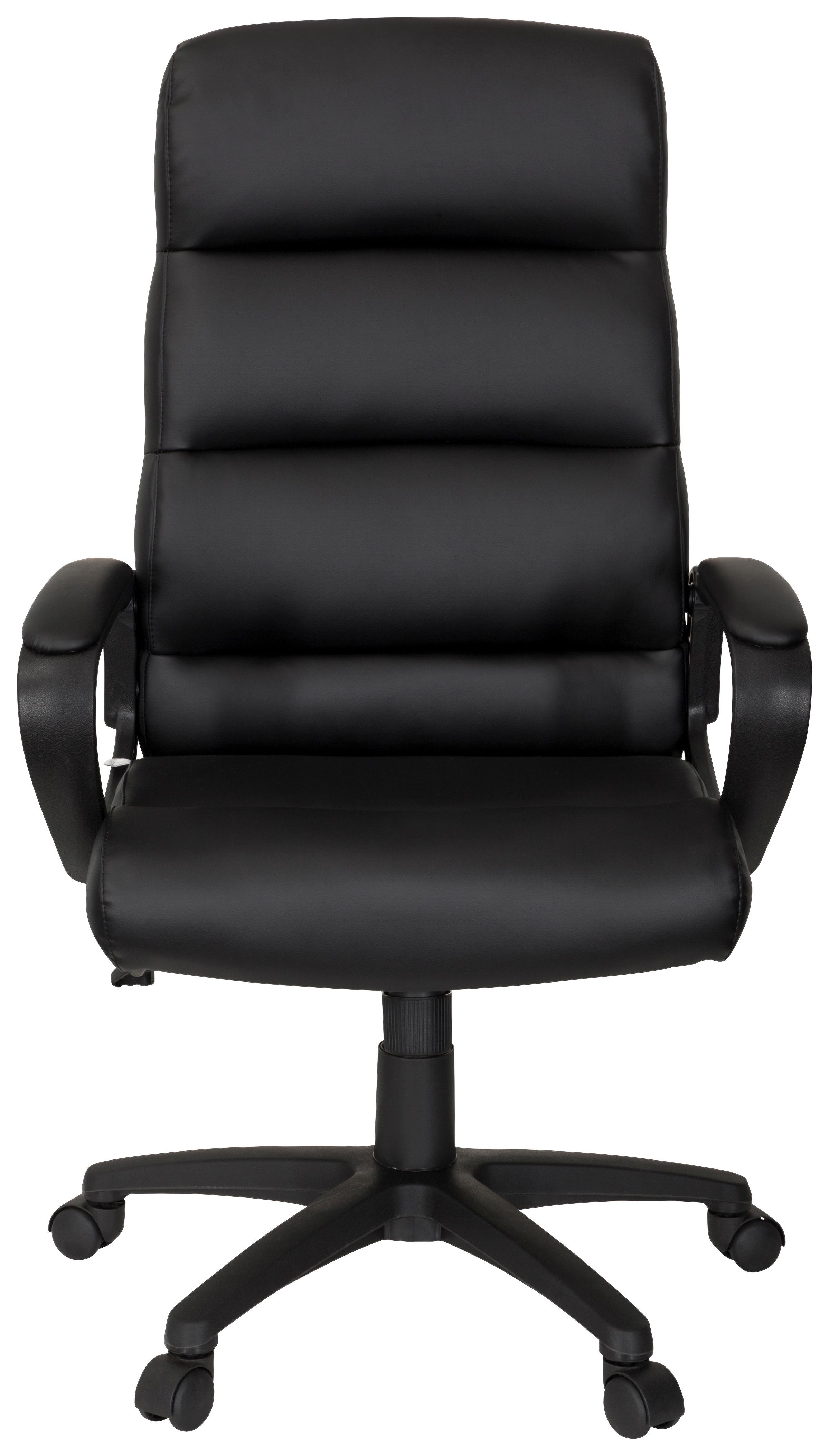 Chefsessel Futura 100 Lederlook Schwarz Bis 110kg - Schwarz, MODERN, Kunststoff/Textil (61/119/65cm) - MID.YOU