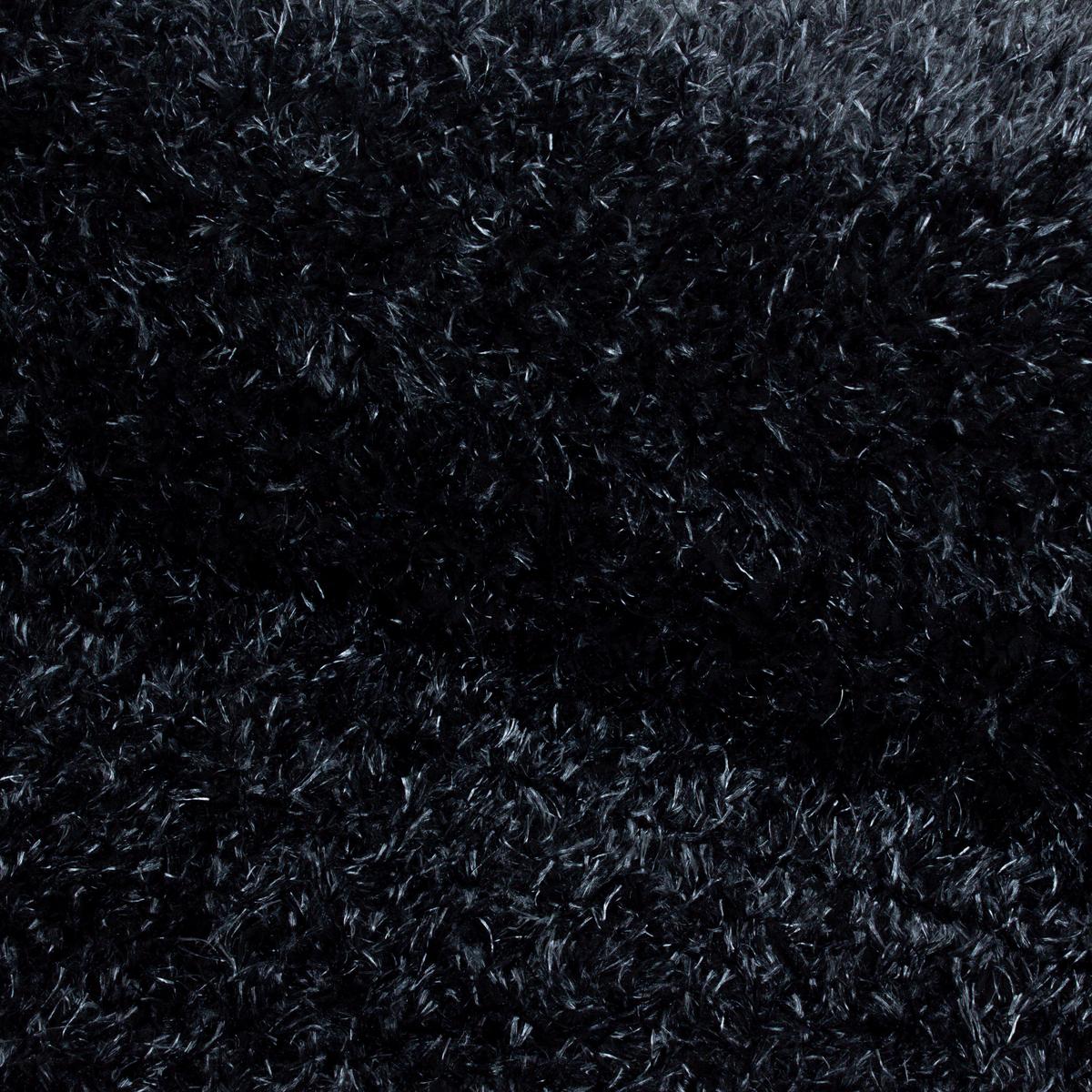 Hochflor Teppich Schwarz Brilliant Rund Ø 200 Cm - Schwarz, Basics, Textil (200cm)