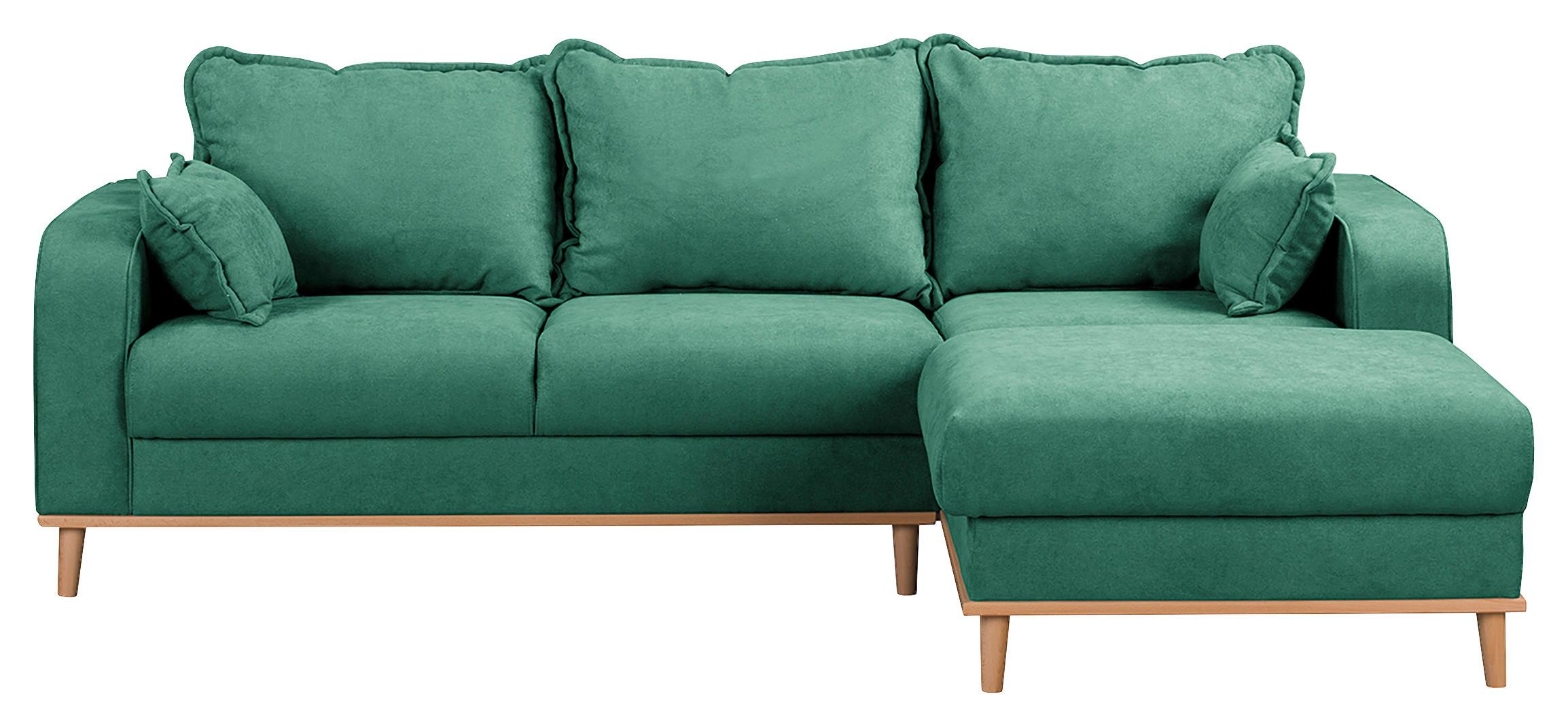 Ecksofa Beata Mintgrün S: 230x150 cm - Wengefarben/Mintgrün, Design, Textil (230/150cm) - Livetastic