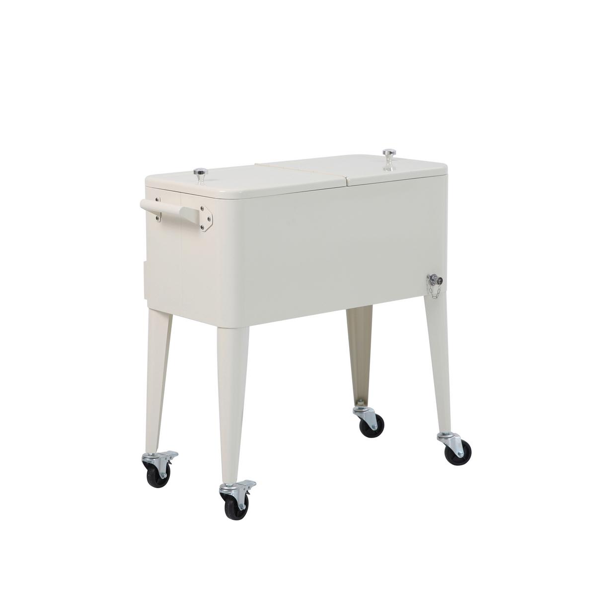 Kühlbox Icy – Kühlbox auf Rädern - Beige, LIFESTYLE, Kunststoff/Metall (43/89/91cm)