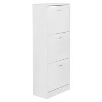 Vyklápěcí botník Bella bílý - bílá/barvy stříbra, Konvenční, kov/kompozitní dřevo (50/125/24cm) - MID.YOU