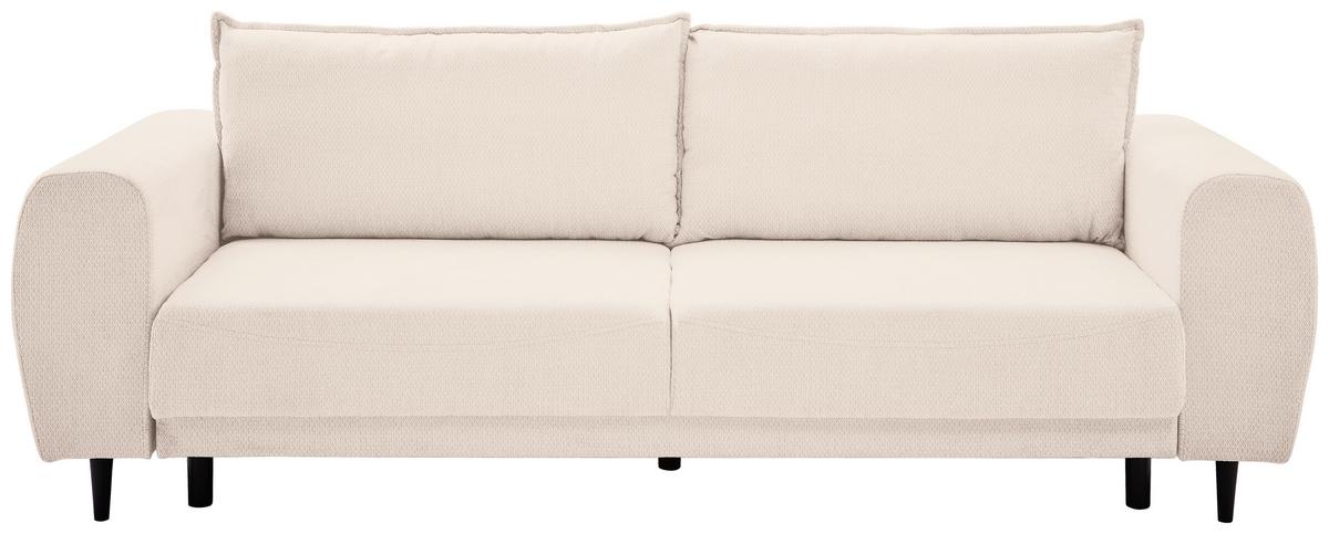 3-sitzer-sofa Mit Schlaffunktion Siena B: 245 Cm - Creme/Schwarz, KONVENTIONELL, Textil (245/85/92cm) - Livetastic