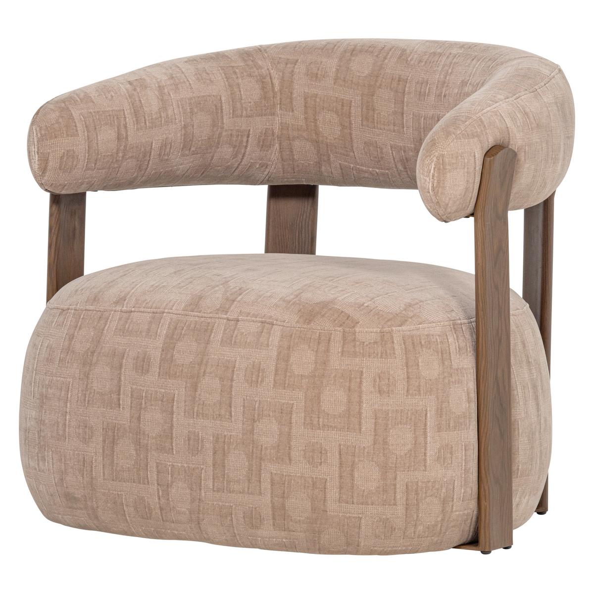 SESSEL Foon Sandfarben B: 82cm - Sandfarben/Schwarz, MODERN, Holz/Textil (82/78/73cm) - Livetastic