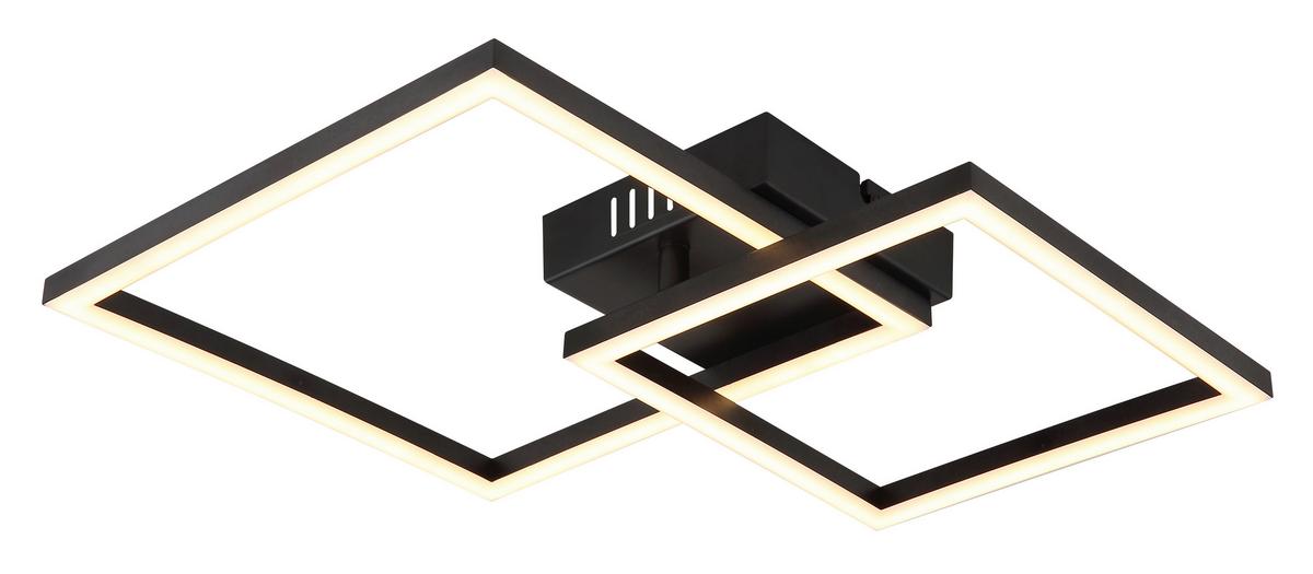 LED-Deckenleuchte 672842 - Opal/Schwarz, Design, Kunststoff (48,8/35,3/6,4cm) - Globo