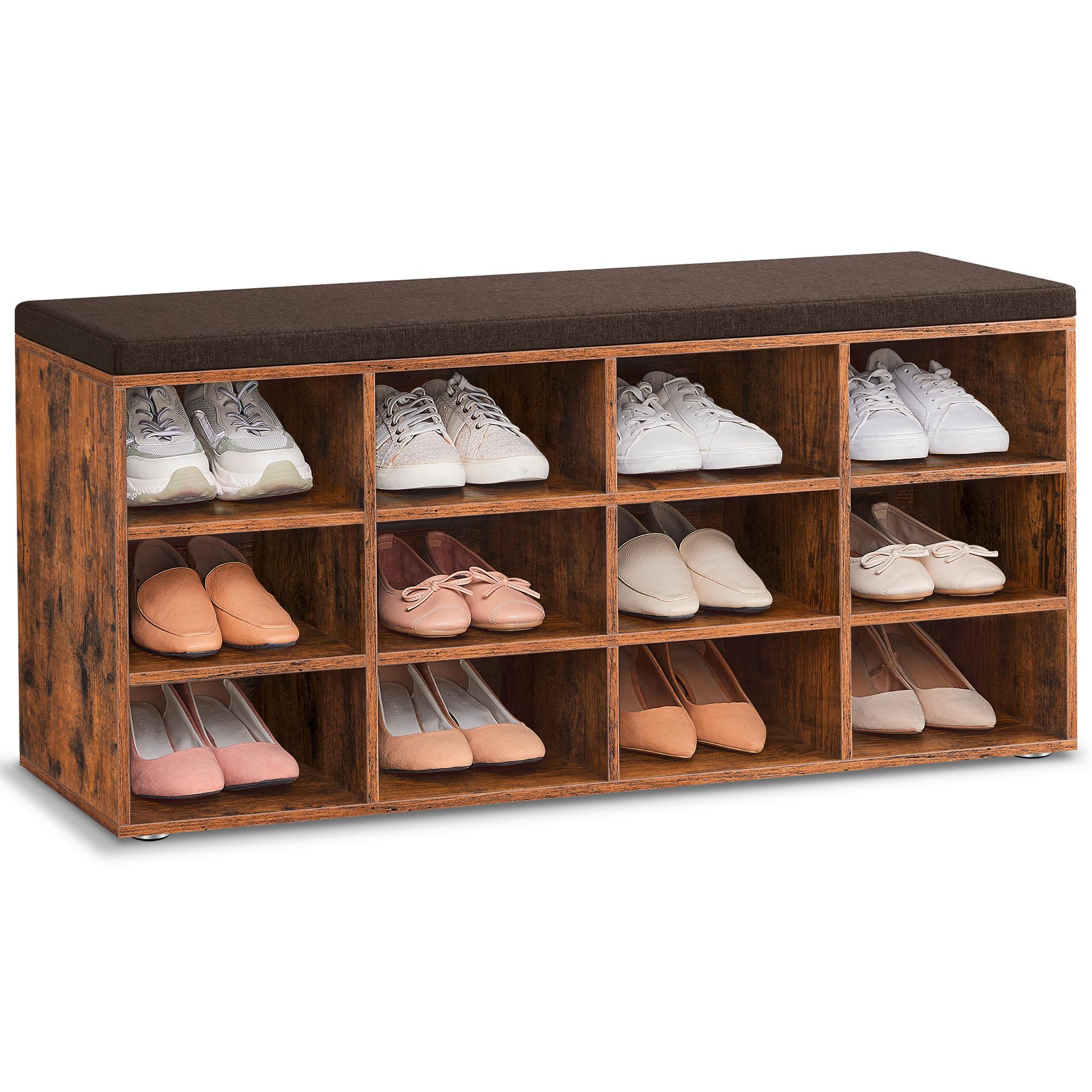 Schuhbank Dunkelbraun B: 104 cm - Dunkelbraun, Trend, Holzwerkstoff (104/48/30,3cm) - MID.YOU