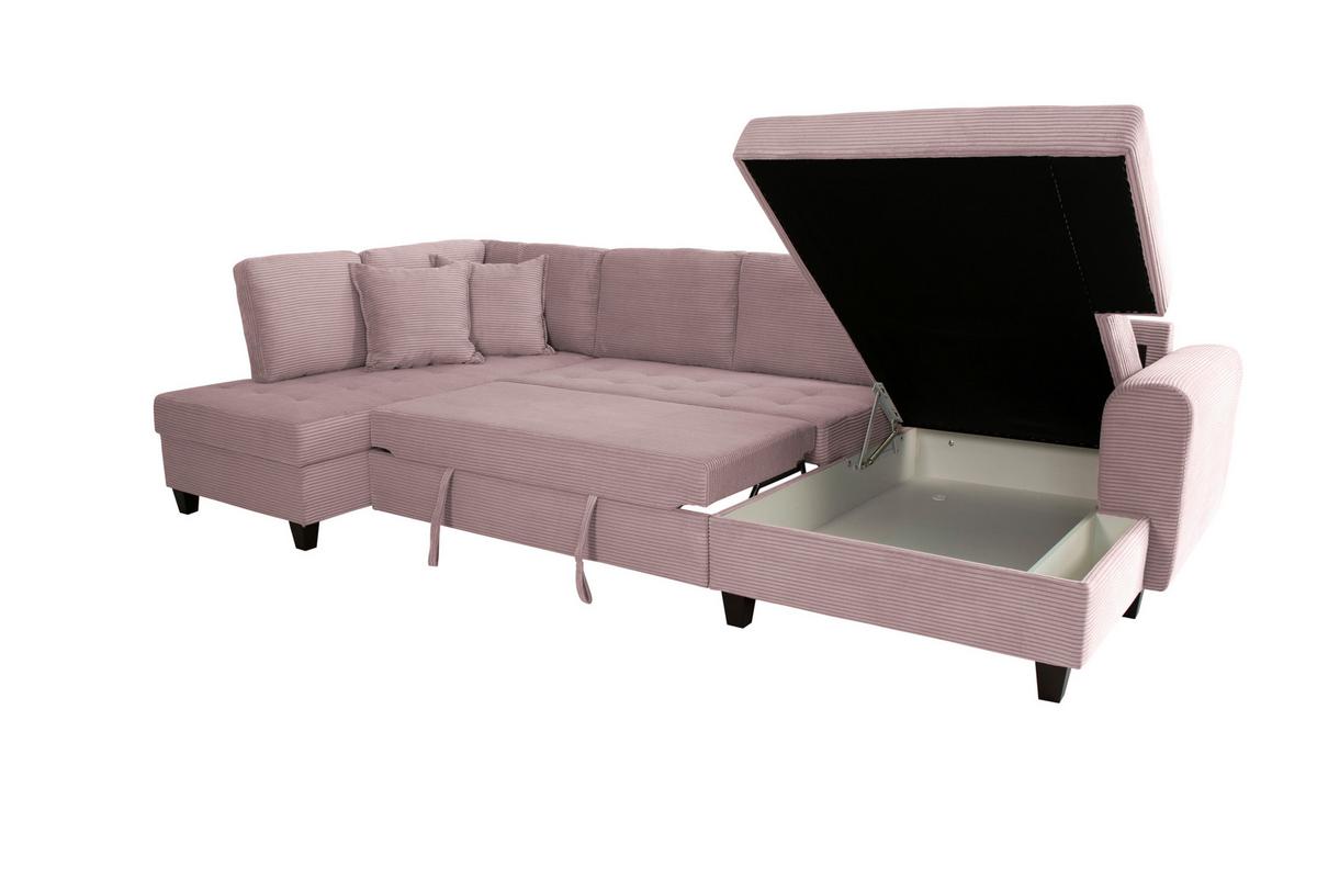 Wohnlandschaft Moritz Rosa U-Form: 178x324x155 cm - Rosa, Trend, Textil (178/324/155cm)