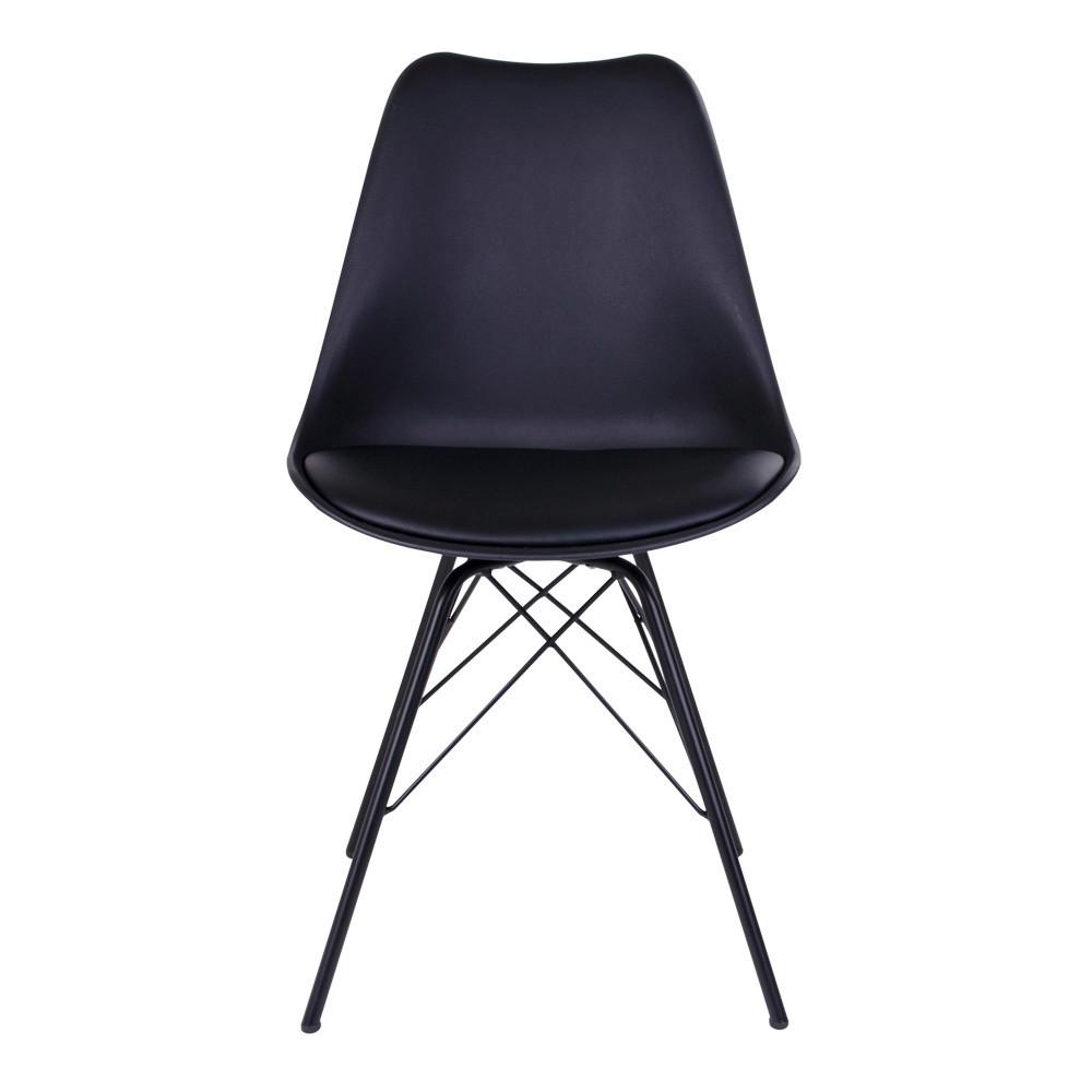 Stuhl-Set Oslo Schwarz B: 48 cm - Schwarz, MODERN, Kunststoff/Textil (48/86/55cm) - MID.YOU