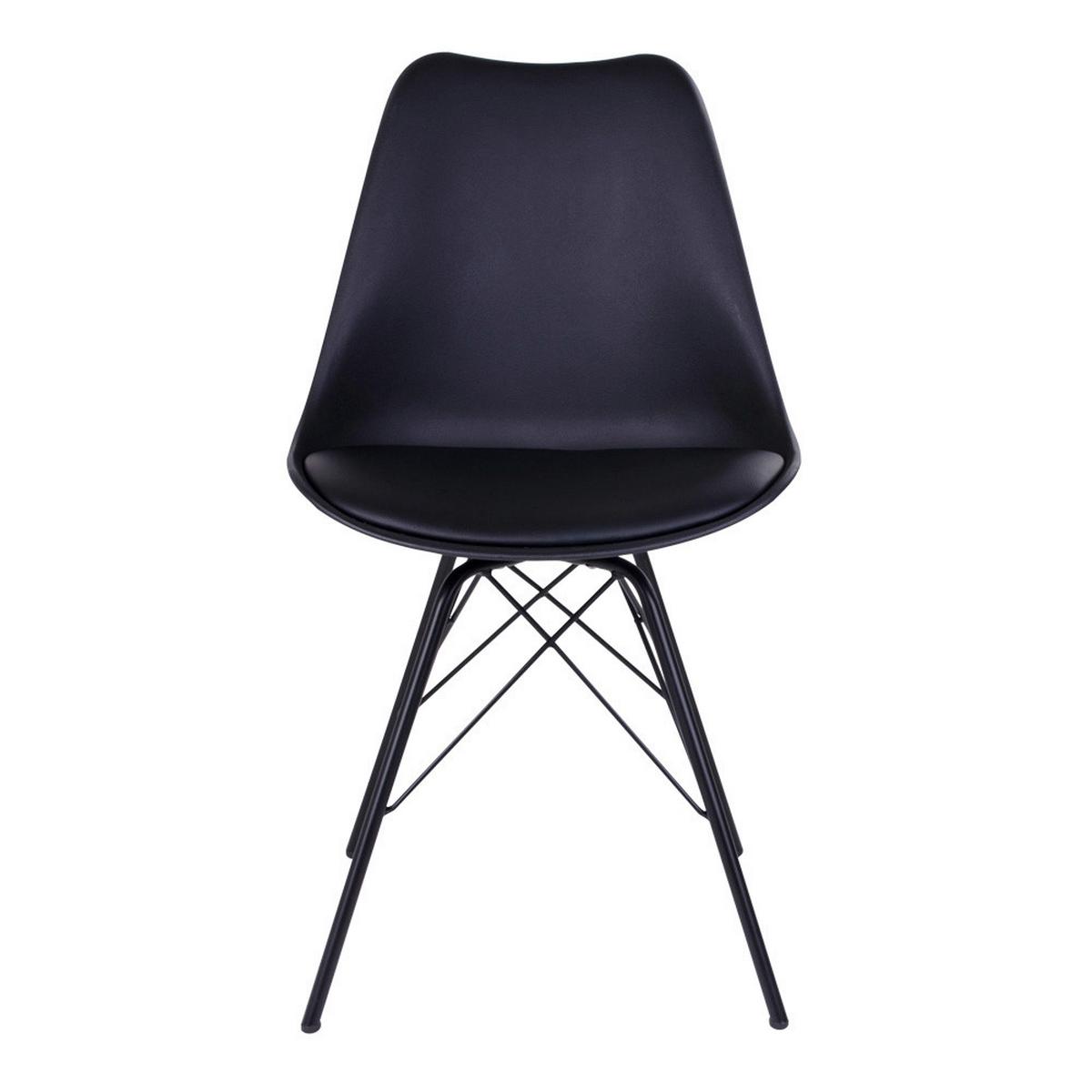 Stuhl-Set Oslo Schwarz B: 48 cm - Schwarz, MODERN, Kunststoff/Textil (48/86/55cm) - MID.YOU