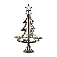 Teelichthalter Aluminium Silberfarben F. 3 Teelichter - Silberfarben, Trend, Metall (27/55cm) - P & B
