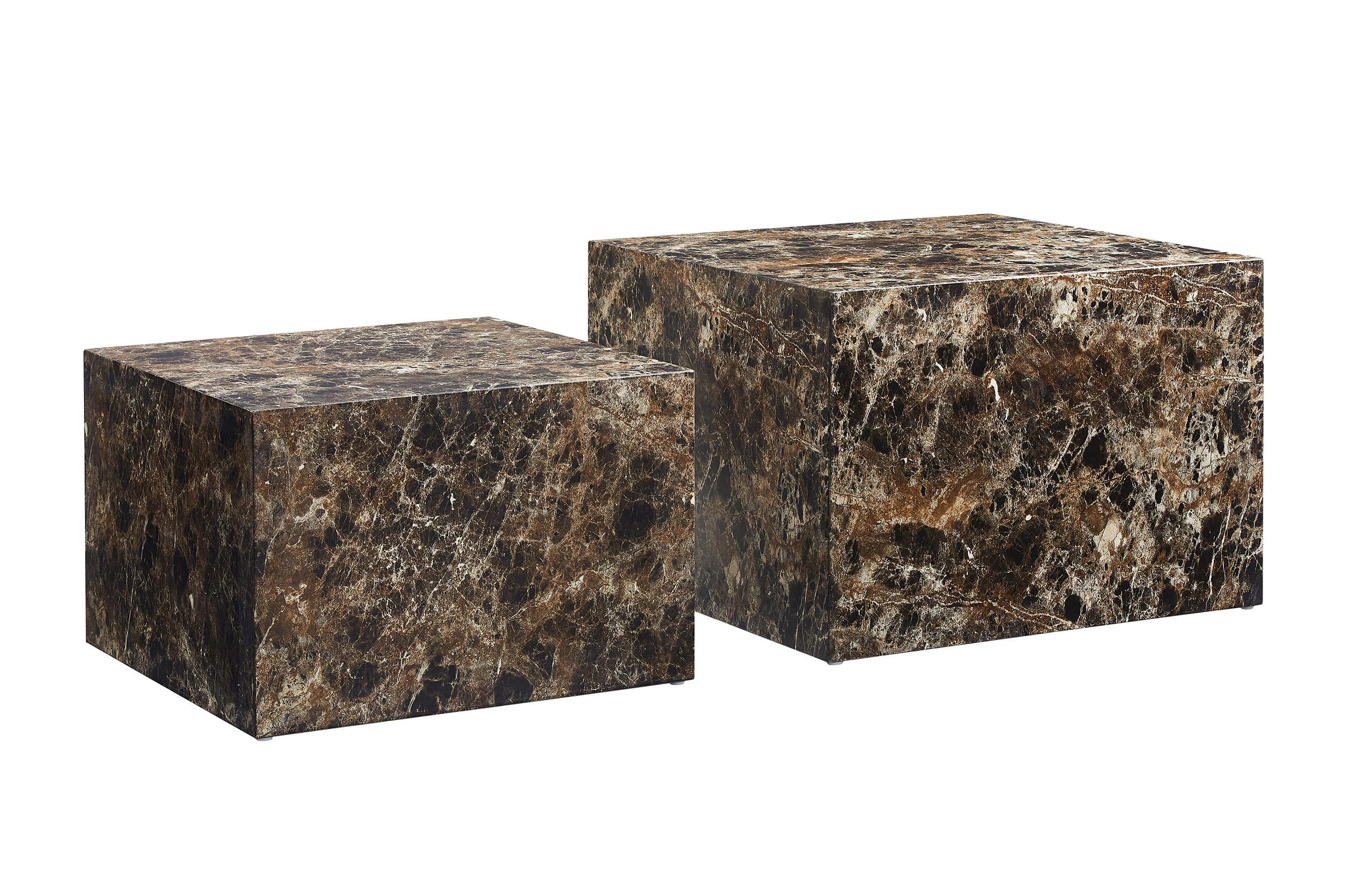 Couchtischset 2-teilig Braun - Braun, Design, Holzwerkstoff (58-50/58-50/40-33cm) - Livetastic