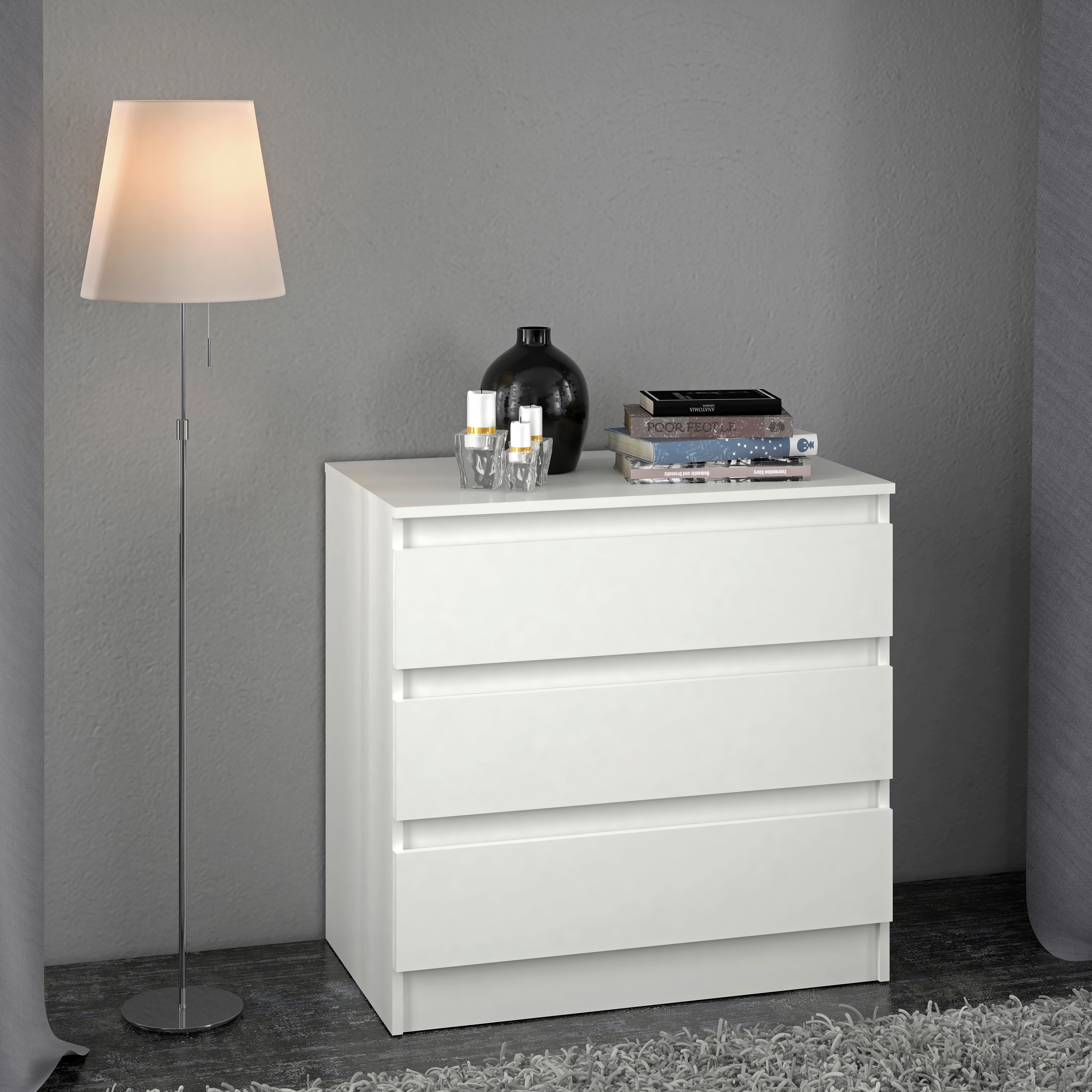 Kommode 80cm Zoro Weiß Zoro - Weiß, MODERN, Holzwerkstoff (80/78/48cm)