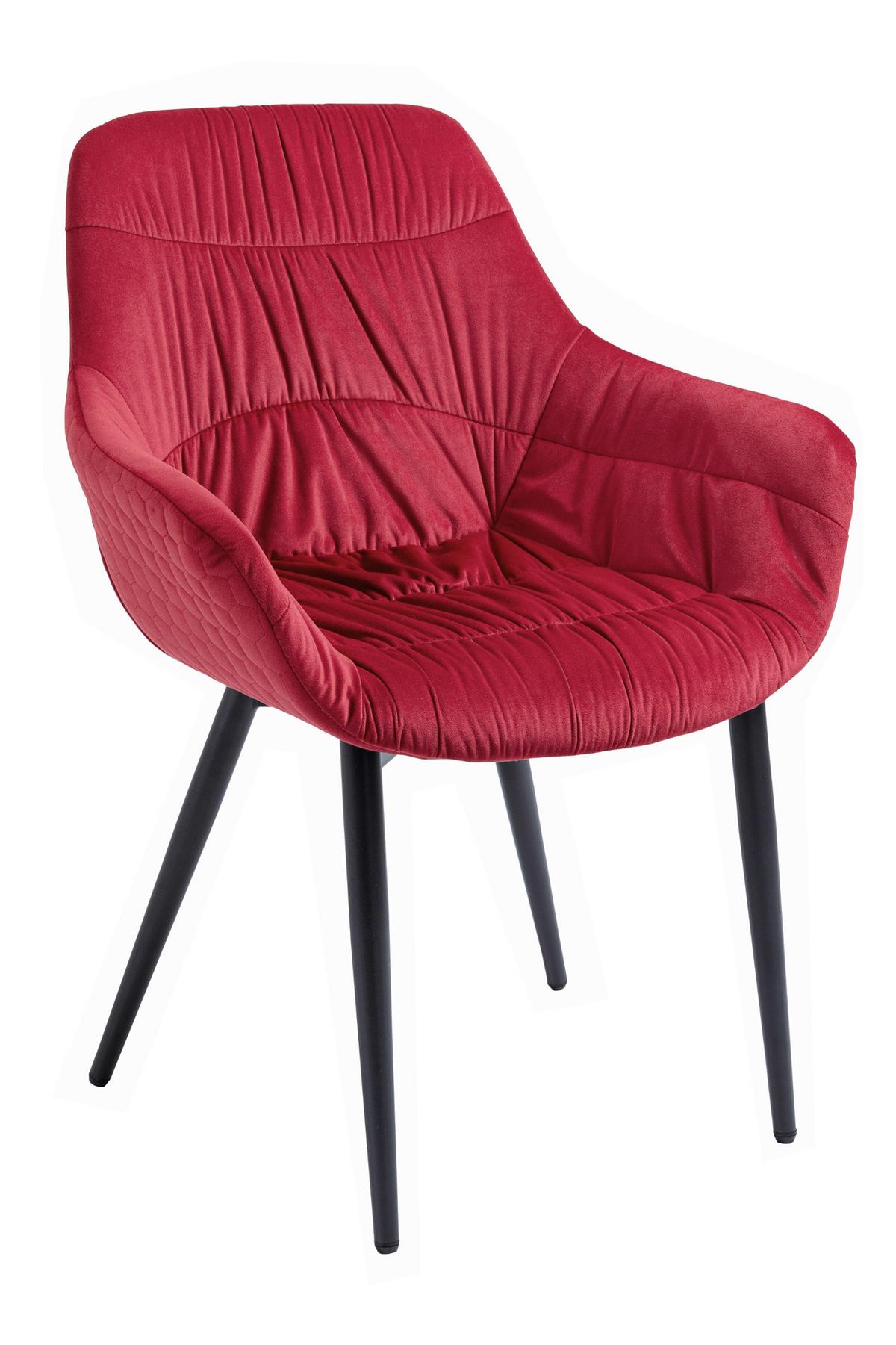 Tischgruppe Akazie Massiv/rot 5--Teilig. - Rot/Naturfarben, MODERN, Holz/Textil (160/85/76,5cm) - Livetastic