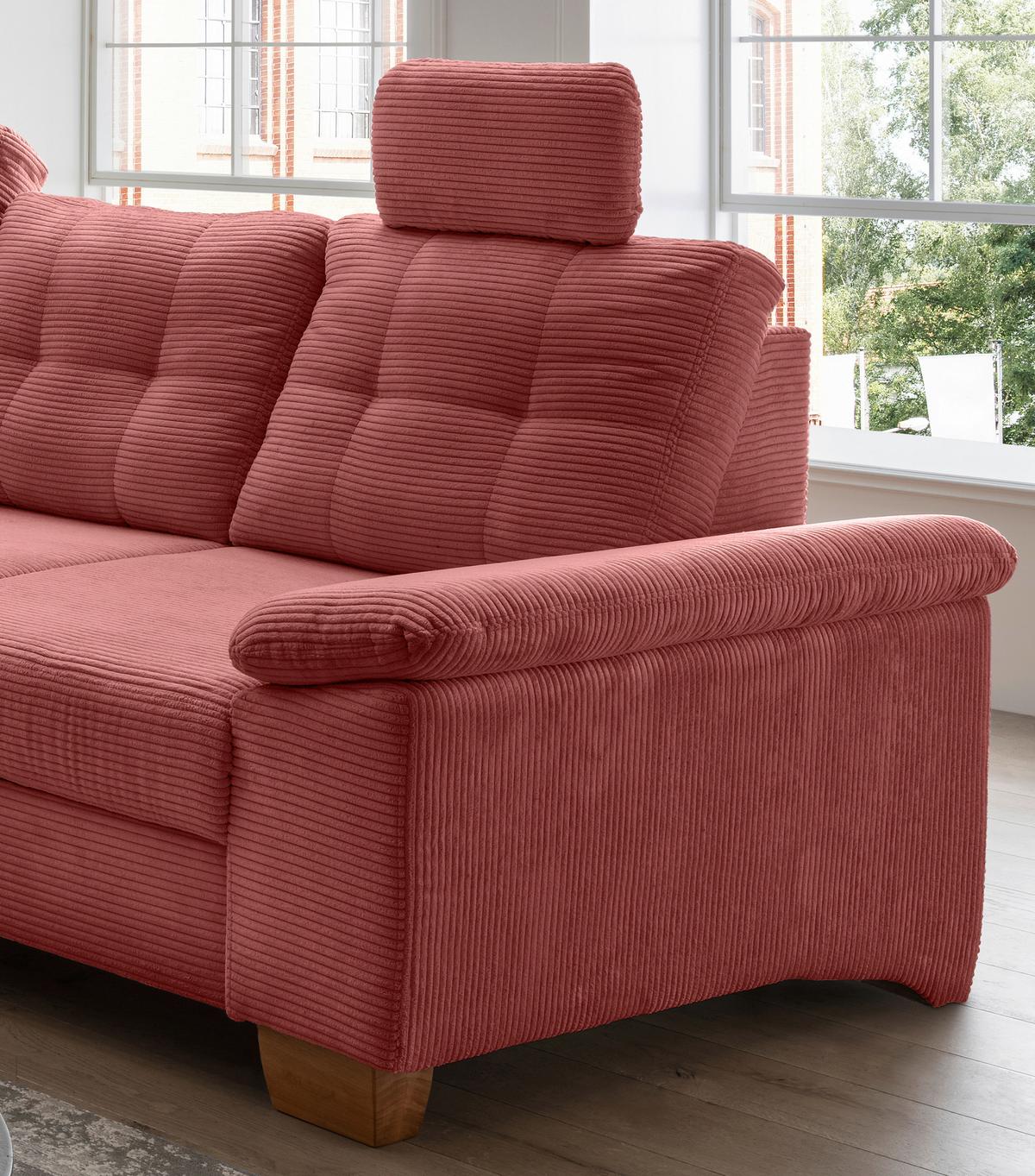 Ecksofa Brizzini Koralle S: 176x270 Cm - Koralle/Naturfarben, MODERN, Textil (176/270cm) - Livetastic