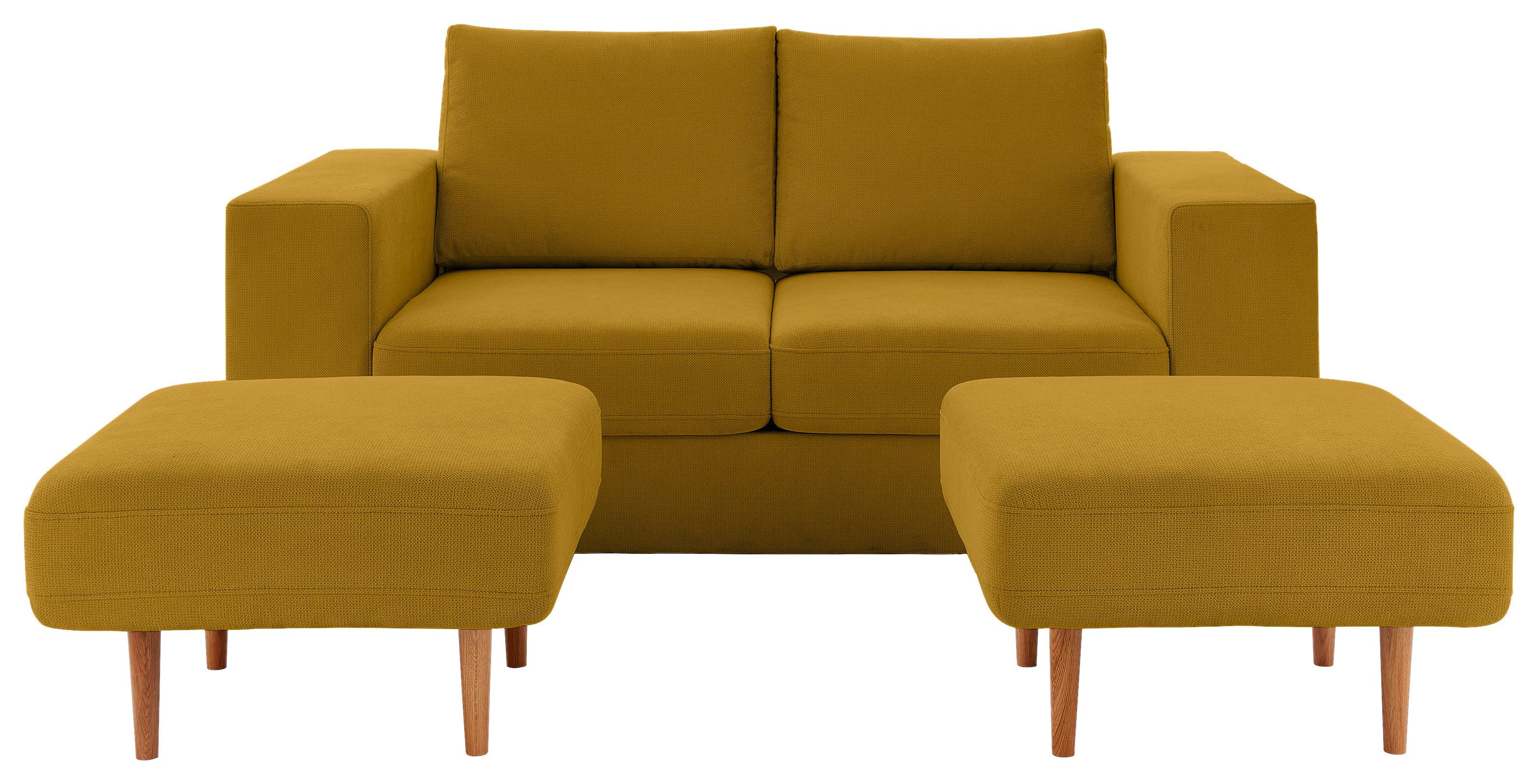3-sitzer-sofa Looks V-1 - Eichefarben/Gelb, Design, Textil (212/96/107cm) - LOOKS by W.Joop