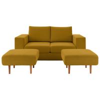 3-sitzer-sofa Looks V-1 - Eichefarben/Gelb, Design, Textil (212/96/107cm) - LOOKS by W.Joop