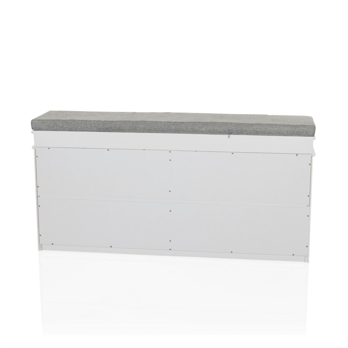 Schuhschrank Estha Grau, Weiß B: 104cm - Weiß/Grau, MODERN, Holzwerkstoff (104/52/24cm) - MID.YOU