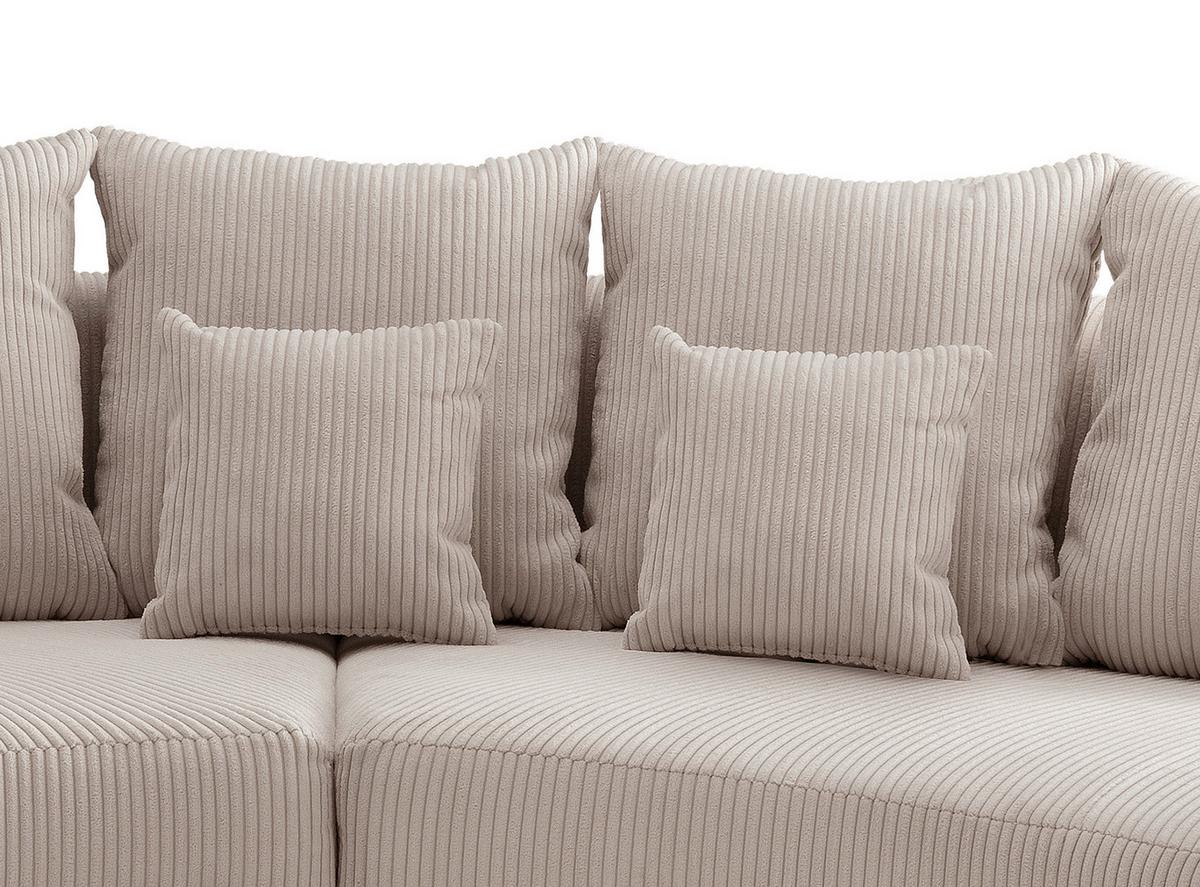 Wohnlandschaft Limoncello Beige S: 160x300 cm - Beige/Schwarz, Design, Textil (160/300cm) - Livetastic