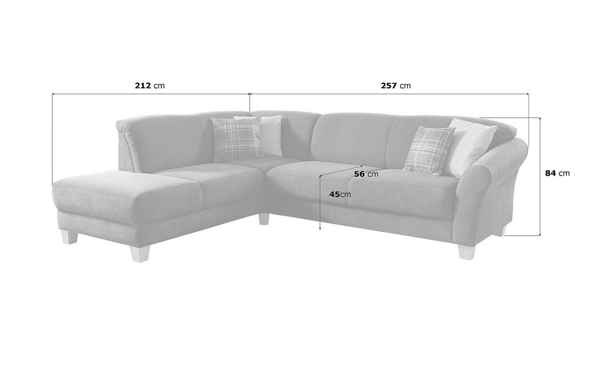 Ecksofa Gotland hellblau mit Bettkasten, 212x257 cm - Naturfarben/Hellblau, KONVENTIONELL, Textil (212/257cm) - Sit & More