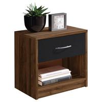 Nachtkästchen Nuss Dekor H: 41 Cm Base - Nussbaumfarben/Schwarz, Basics (39/41/28cm) - P & B