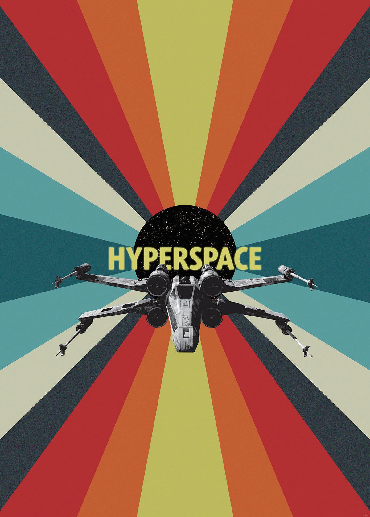 Fototapete Star Wars Hyperspace - Multicolor, Trend, Textil (200/280cm)
