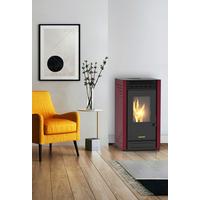 Pelletofen Maui Bordeaux Metall 6 Kw Mit Wi-Fi - Bordeaux, MODERN, Metall (46/84/53cm)