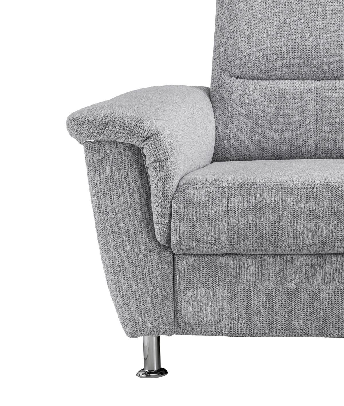 Ecksofa mit Stauraum Parole Silberfarben Chenille - Chromfarben/Silberfarben, MODERN, Textil (231/165cm) - Livetastic