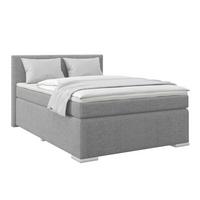 Boxspringbett Mira I Nordic, Lf: 120x200 cm - Alufarben/Grau, Basics, Textil (120/200cm)