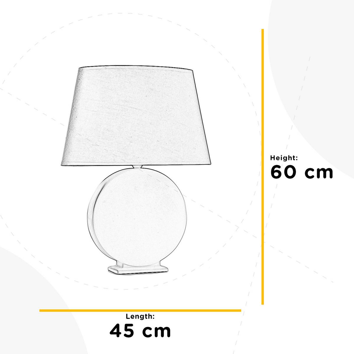 Tischleuchte 233/Lg - Erlefarben/Weiß, Basics, Keramik/Textil (45/20/60cm)
