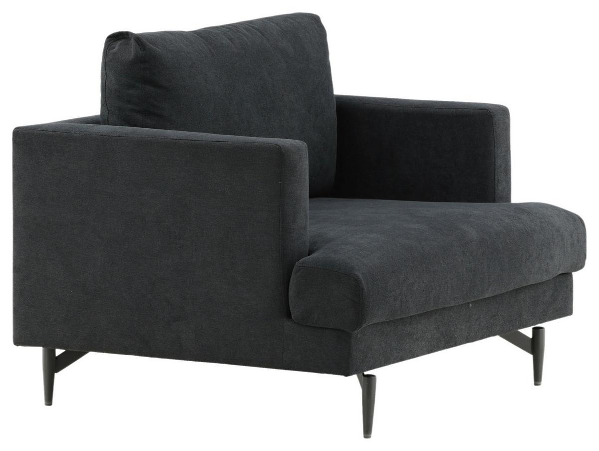 Sessel Sofia - Schwarz, Design, Textil/Metall (104/82/92cm) - Livetastic