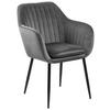 Stolička s podrúčkami EMILIA tmavá sivá - černá/tmavě šedá, Trend, kov/textil (57/83/59cm) - Ambia Home