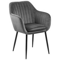 Stolička s podrúčkami EMILIA tmavá sivá - černá/tmavě šedá, Trend, kov/textil (57/83/59cm) - Ambia Home
