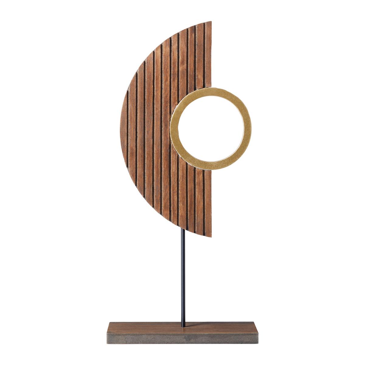 Socha Dana, V. 36cm - hnedá/zlatá, Basics, drevo (18/36/6cm) - Modern Living