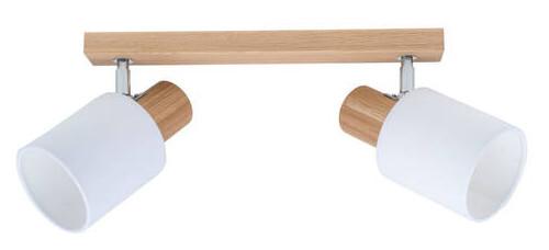Strahler Treehouse 2-Flammig, drehbar, L: 21 cm - Weiß, Basics, Holz/Textil (21/5/37cm)