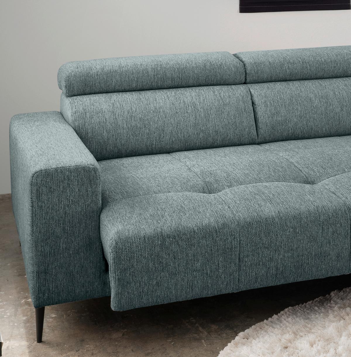 Ecksofa Intera, Mintgrau S: 276x188 Cm - Mintgrau/Schwarz, KONVENTIONELL, Textil (276/188cm) - Livetastic