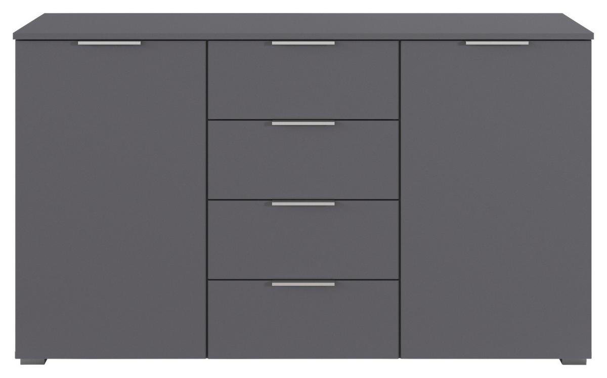 Sideboard Lamella Grau  B: 140 Cm - Alufarben/Grau, MODERN, Holzwerkstoff (140/81/42cm) - Rauch Möbel
