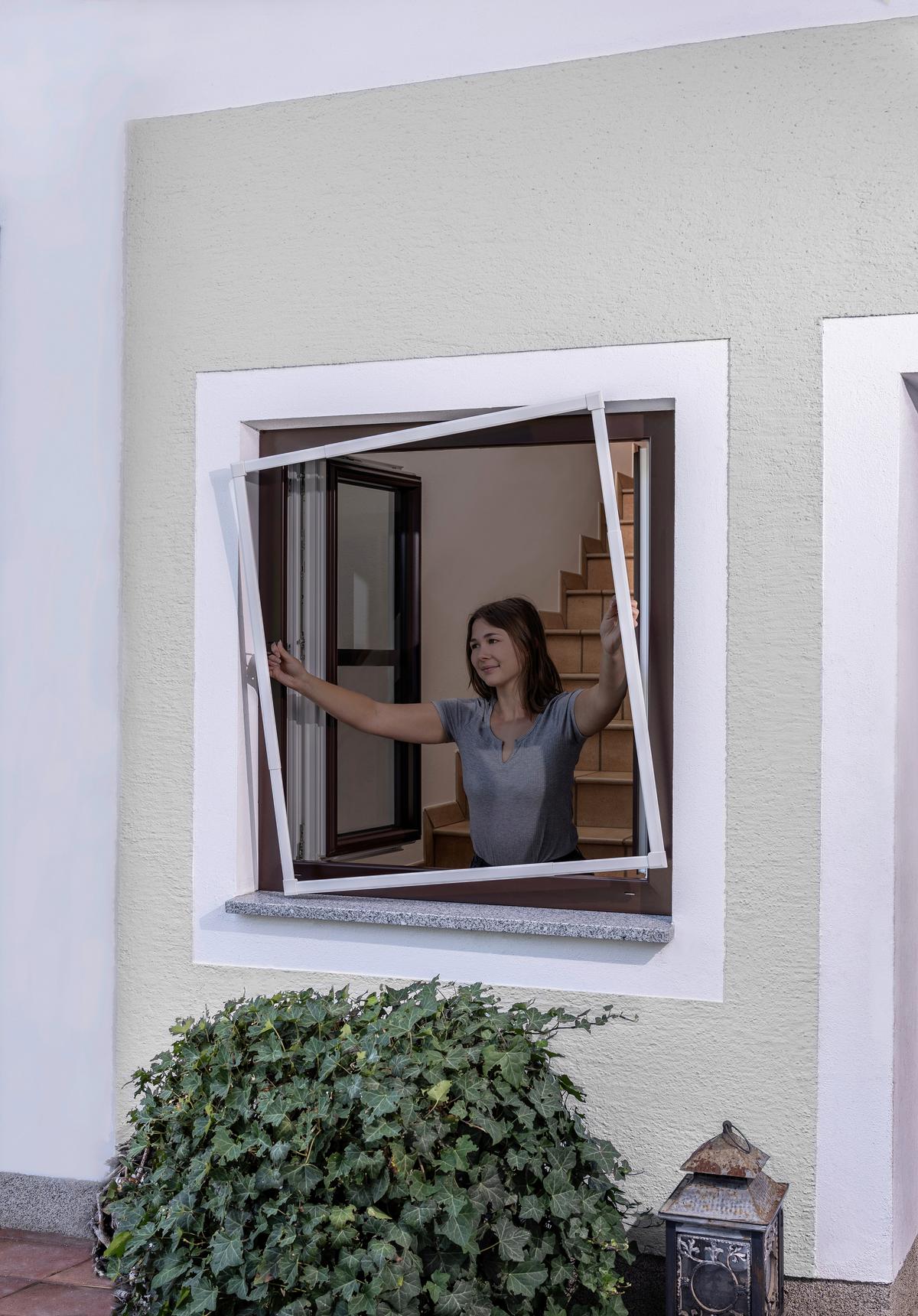 Insektenschutzgitter Is Fenster 'click + Protect - Weiß, Basics, Metall (130/140cm)