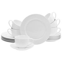 Kaffeeservice Porzellan 6 Personen Geschirr Set - Weiß, Basics, Keramik - Creatable