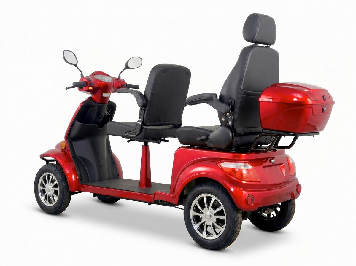 E-Seniorenmobil VISTAQ1L-BS Blei-Akku, 4-Rad, 1000W - Bordeaux, Basics, Metall (165/80/110cm)