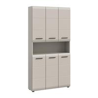 Hochschrank Ice Kaschmir B: 90cm - Kaschmir/Schwarz, Trend, Holzwerkstoff (90/185/30cm) - MID.YOU