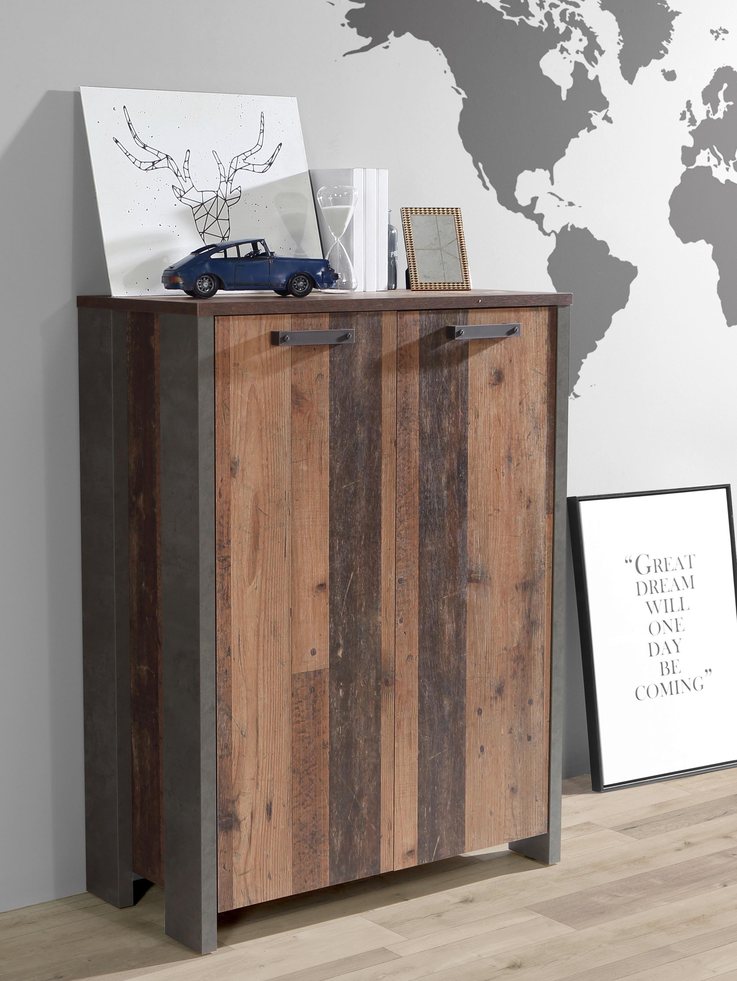 Kommode B 86 cm Cliff Old Wood Vintage - Dunkelgrau/Braun, KONVENTIONELL, Holzwerkstoff/Kunststoff (86/115/42cm) - MID.YOU